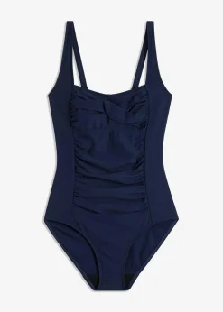 Damen bonprix Nachhaltigere Materialien|Bademode·Badeanzüge|Medium Shape-Badeanzug mit Wickeloptik