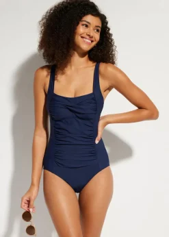 Damen bonprix Nachhaltigere Materialien|Bademode·Badeanzüge|Medium Shape-Badeanzug mit Wickeloptik