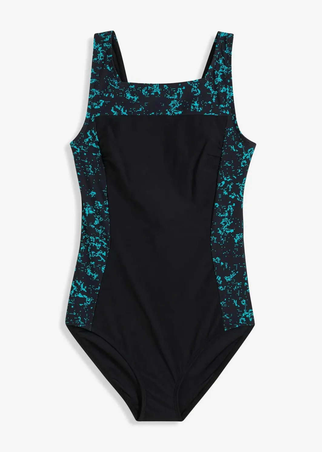 Damen bonprix Nachhaltigere Materialien|Sport Bademode|Medium Shape-Badeanzug mit eckigem Ausschnitt