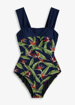 Damen bonprix Nachhaltigere Materialien|Shapewear|Medium Shape-Badeanzug mit breiten Trägern