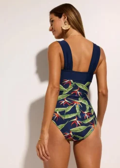 Damen bonprix Nachhaltigere Materialien|Shapewear|Medium Shape-Badeanzug mit breiten Trägern