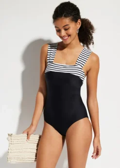 Damen bonprix Nachhaltigere Materialien|Bademode·Badeanzüge|Medium Shape-Badeanzug mit breiten Trägern