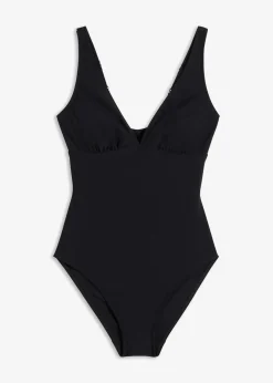 Damen bonprix Nachhaltigere Materialien|Shapewear|Medium Shape-Badeanzug mit tiefem Ausschnitt