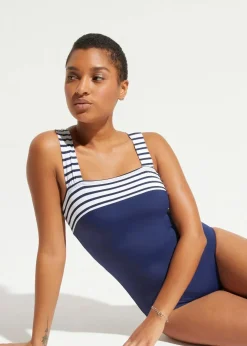 Damen bonprix Nachhaltigere Materialien|Shapewear|Medium Shape-Badeanzug mit breiten Trägern