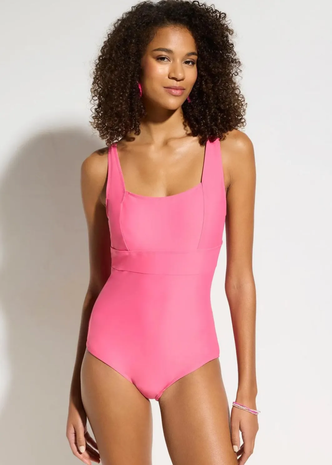 Damen bonprix Nachhaltigere Materialien|Shapewear|Medium Shape-Badeanzug mit eckigem Ausschnitt