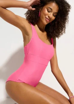 Damen bonprix Nachhaltigere Materialien|Shapewear|Medium Shape-Badeanzug mit eckigem Ausschnitt