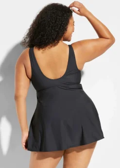 Damen bonprix Nachhaltigere Materialien|Shapewear|Medium Shape-Badekleid mit V-Ausschnitt