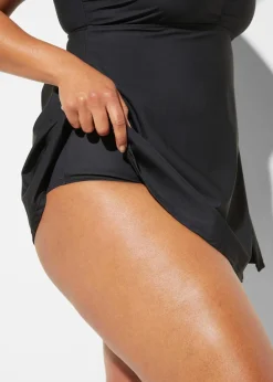 Damen bonprix Nachhaltigere Materialien|Shapewear|Medium Shape-Badekleid mit V-Ausschnitt