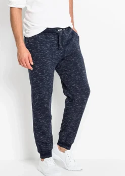 Hot melierte Jogginghose mit Rippbündchen Herren Sweat|Hosen