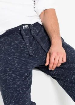 Hot melierte Jogginghose mit Rippbündchen Herren Sweat|Hosen