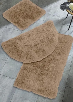 Hot Memory Schaum Badematte mit Synthetik Fell Badematten