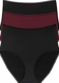 Damen bonprix Wäsche·Basics|Wäsche·Höschen|Microfaser Highwaist Slip (3er Pack)