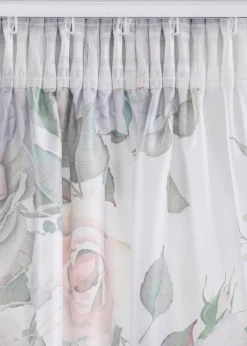 Microfaser Vorhang mit Rosendruck mit recyceltem Polyester (1er Pack) Vorhänge