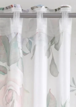 Microfaser Vorhang mit Rosendruck mit recyceltem Polyester (1er Pack) Vorhänge