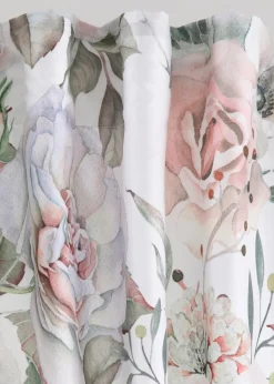 Microfaser Vorhang mit Rosendruck mit recyceltem Polyester (1er Pack) Vorhänge