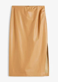 Discount Midi Lederimitat-Rock Damen Nachhaltigere Materialien|Röcke