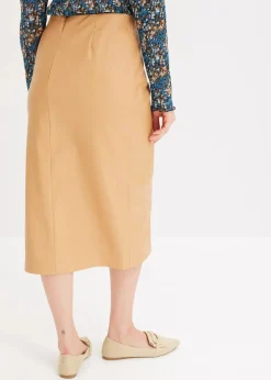 Discount Midi Lederimitat-Rock Damen Nachhaltigere Materialien|Röcke