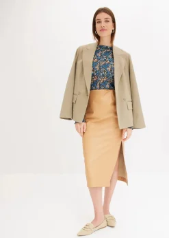 Discount Midi Lederimitat-Rock Damen Nachhaltigere Materialien|Röcke