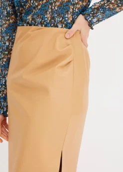 Discount Midi Lederimitat-Rock Damen Nachhaltigere Materialien|Röcke
