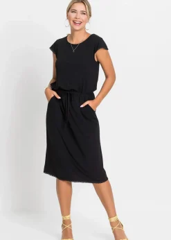 Outlet Midi-Jerseykleid aus nachhaltiger Viskose mit Elasthan Damen Nachhaltigere Materialien
