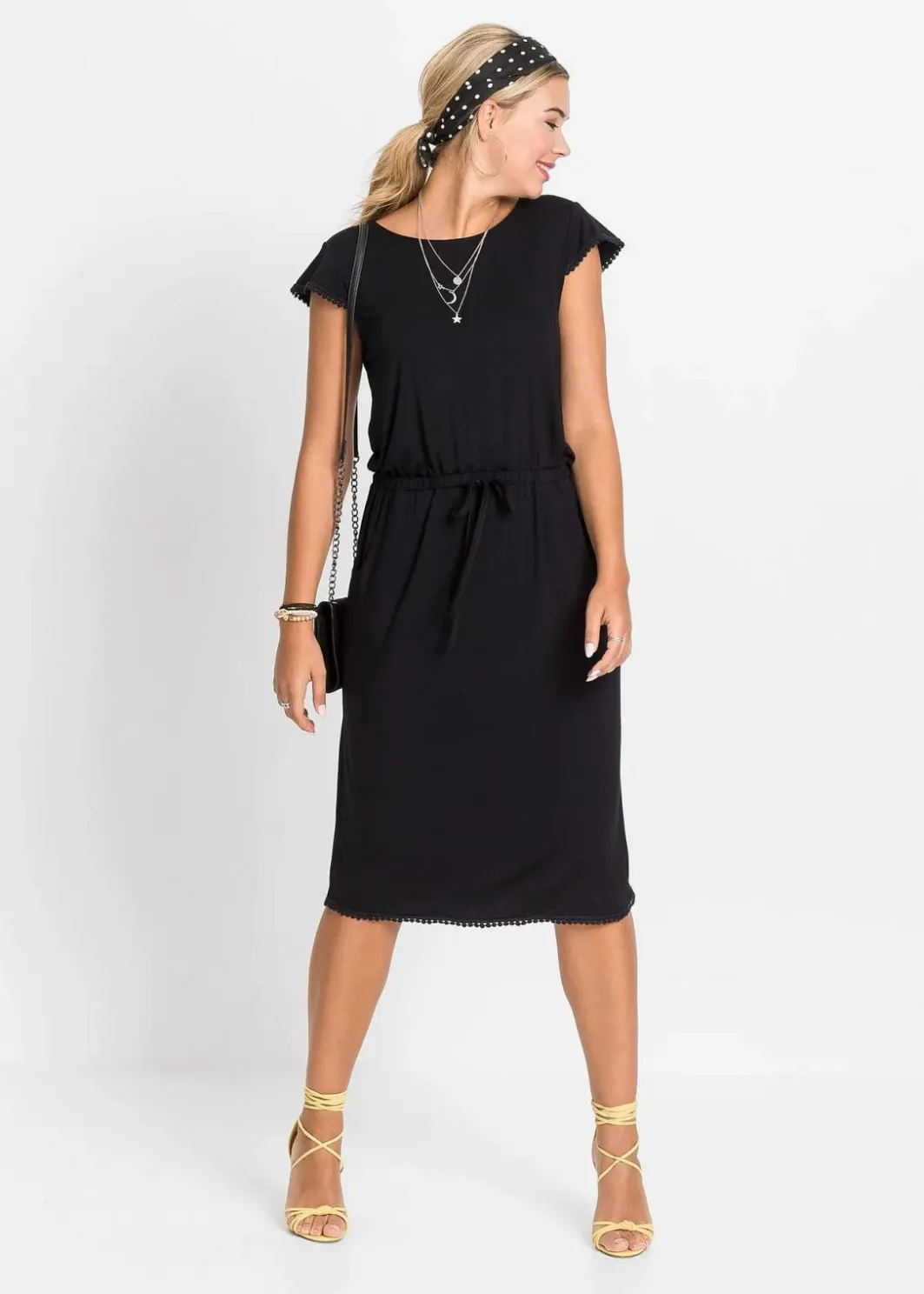 Outlet Midi-Jerseykleid aus nachhaltiger Viskose mit Elasthan Damen Nachhaltigere Materialien