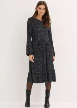 Clearance Midi-Jerseykleid aus Viskose-Mix Damen Bekleidung·Pullover & Strickjacken|Nachhaltigere Materialien
