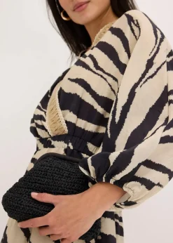 Damen bonprix Bekleidung·Pullover & Strickjacken|Kleider|Midikleid aus fließendem Viskose-Mix