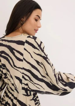Damen bonprix Bekleidung·Pullover & Strickjacken|Kleider|Midikleid aus fließendem Viskose-Mix