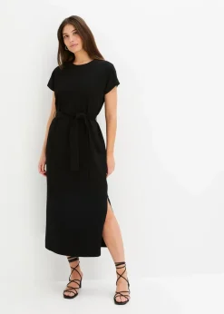 Damen bonprix Kleider|Bekleidung·Pullover & Strickjacken|Midikleid aus Baumwolle mit Stretch