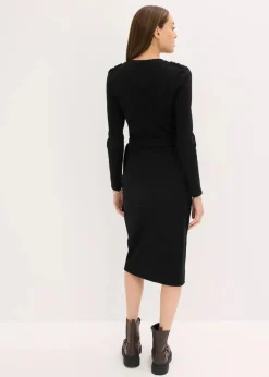Damen bonprix Nachhaltigere Materialien|Kleider|Midikleid aus elastischem Baumwoll-Mix