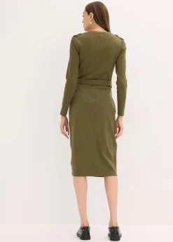 Damen bonprix Kleider|Nachhaltigere Materialien|Midikleid aus elastischem Baumwoll-Mix