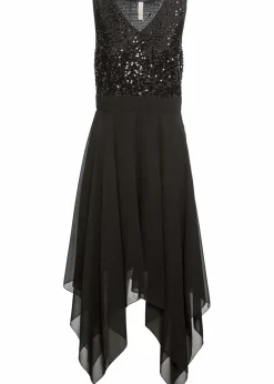 Discount Midikleid aus feinem Chiffon mit Pailletten Damen Kleider|Festliche Mode