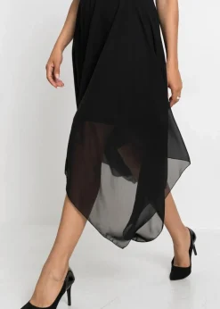 Discount Midikleid aus feinem Chiffon mit Pailletten Damen Kleider|Festliche Mode