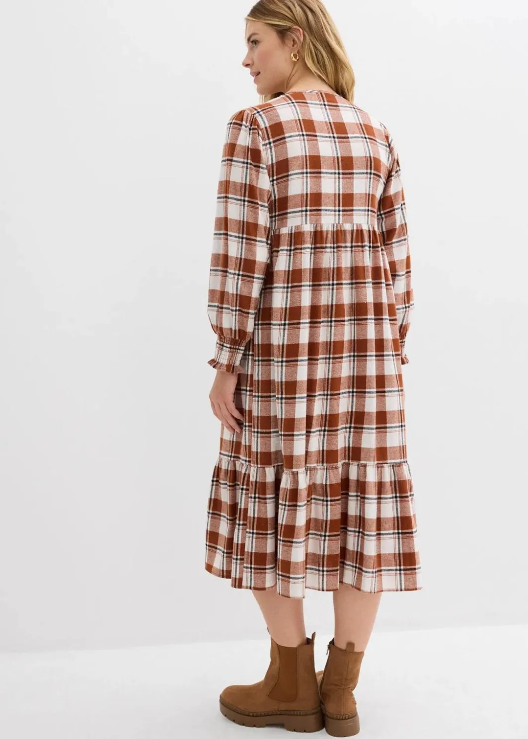 Damen bonprix Bekleidung·Pullover & Strickjacken|Kleider|Midikleid aus Flanell