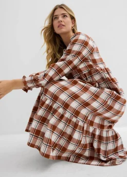 Damen bonprix Bekleidung·Pullover & Strickjacken|Kleider|Midikleid aus Flanell