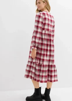 Hot Midikleid aus Flanell Damen Kleider|Bekleidung·Pullover & Strickjacken