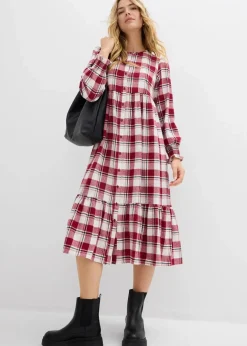 Hot Midikleid aus Flanell Damen Kleider|Bekleidung·Pullover & Strickjacken