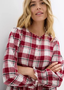 Hot Midikleid aus Flanell Damen Kleider|Bekleidung·Pullover & Strickjacken