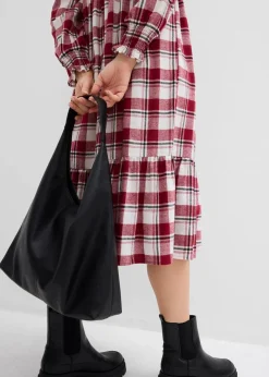 Hot Midikleid aus Flanell Damen Kleider|Bekleidung·Pullover & Strickjacken