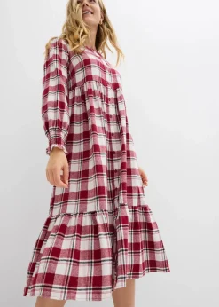 Hot Midikleid aus Flanell Damen Kleider|Bekleidung·Pullover & Strickjacken