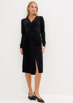 Damen bonprix Kleider|Midikleid aus fließendem Samt