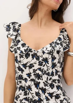 Damen bonprix Bekleidung·Pullover & Strickjacken|Midikleid aus fließendem Viskose-Mix