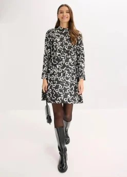 Damen bonprix Bekleidung·Pullover & Strickjacken|Kleider|Midikleid aus fließendem Viskose-Mix