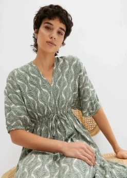 Damen bonprix Bekleidung·Pullover & Strickjacken|Kleider|Midikleid aus fließender Viskose