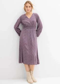 Damen bonprix Kleider|Bekleidung·Pullover & Strickjacken|Midikleid aus fließender Viskose