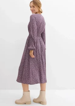 Damen bonprix Kleider|Bekleidung·Pullover & Strickjacken|Midikleid aus fließender Viskose