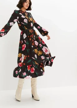 Sale Midikleid aus fließender Viskose Damen Bekleidung·Pullover & Strickjacken|Nachhaltigere Materialien