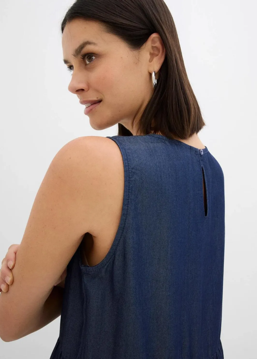 Damen bonprix Kleider|Bekleidung·Pullover & Strickjacken|Midikleid aus glattem Lyocell