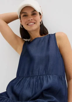 Damen bonprix Kleider|Bekleidung·Pullover & Strickjacken|Midikleid aus glattem Lyocell