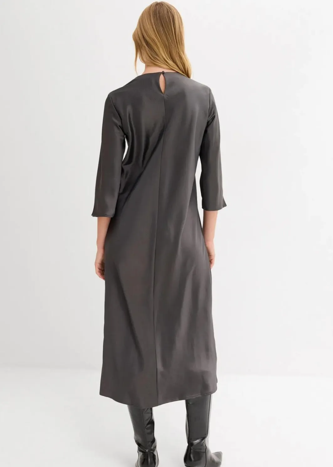 Damen bonprix Bekleidung·Pullover & Strickjacken|Kleider|Midikleid aus glänzendem Satin